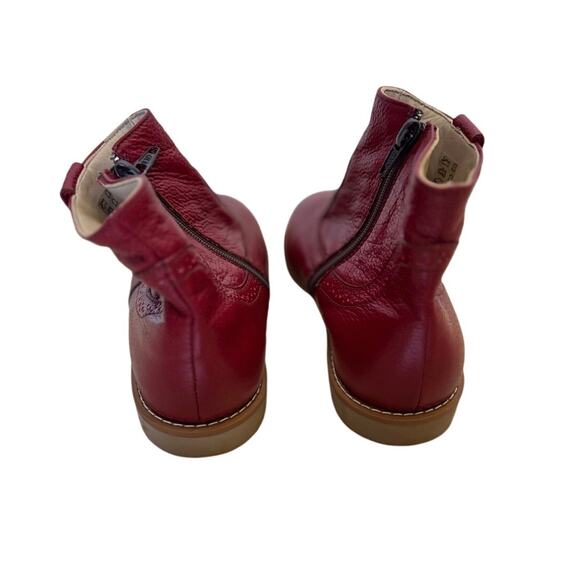Elephantito Red Leather Zip Up Boots - US Size 1 - Picture 3 of 4